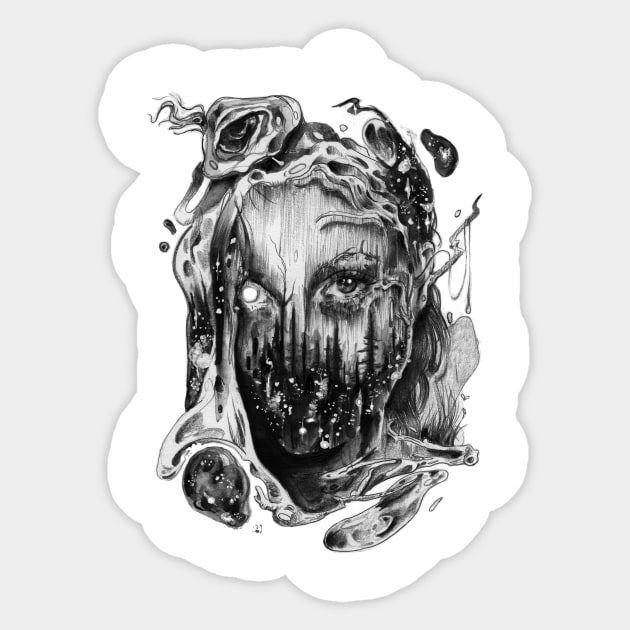 Face in the Forest Sticker by bserway